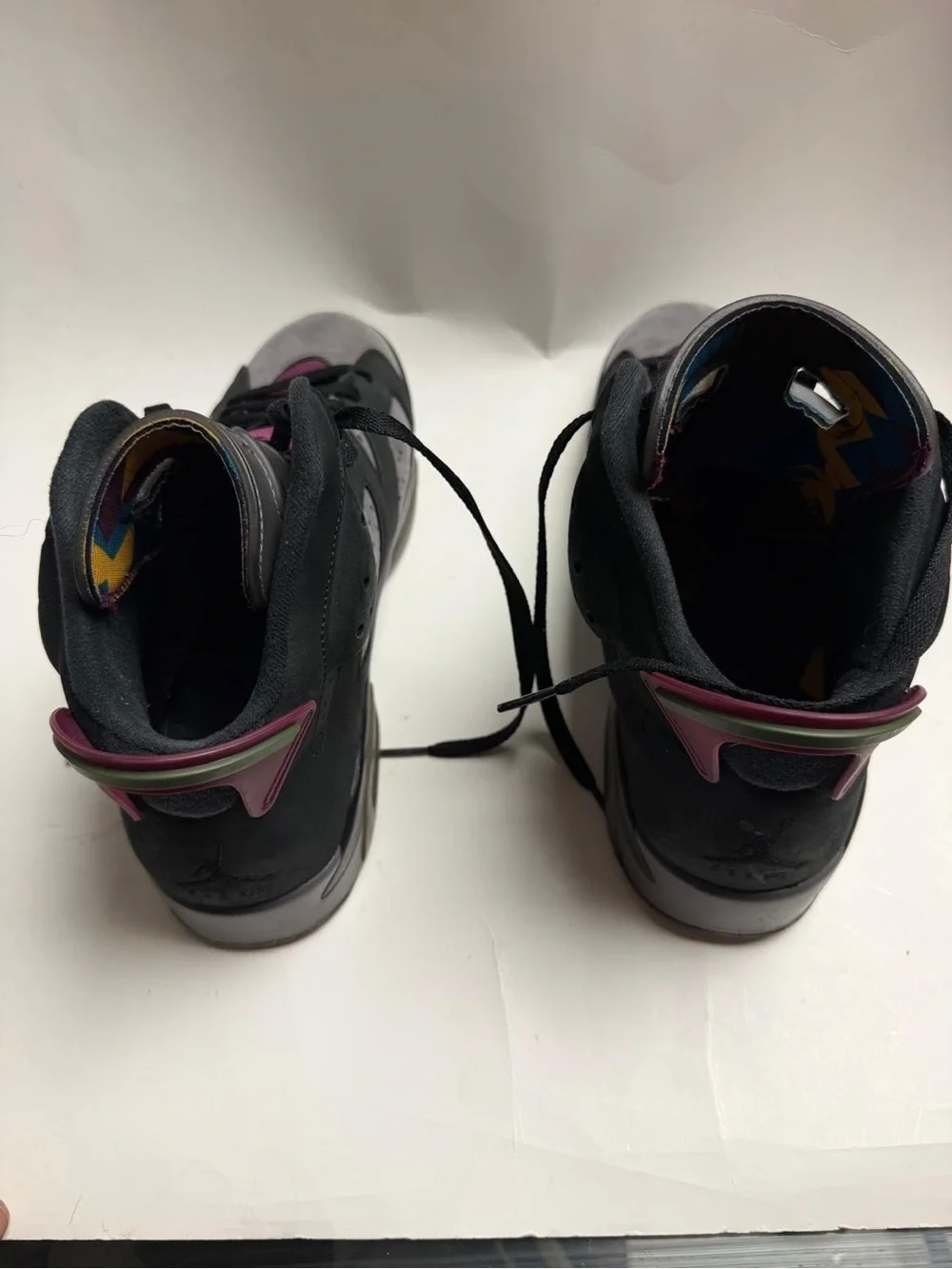 Jordan Women’s High-Top Sneakers in Gray, Black and Purple